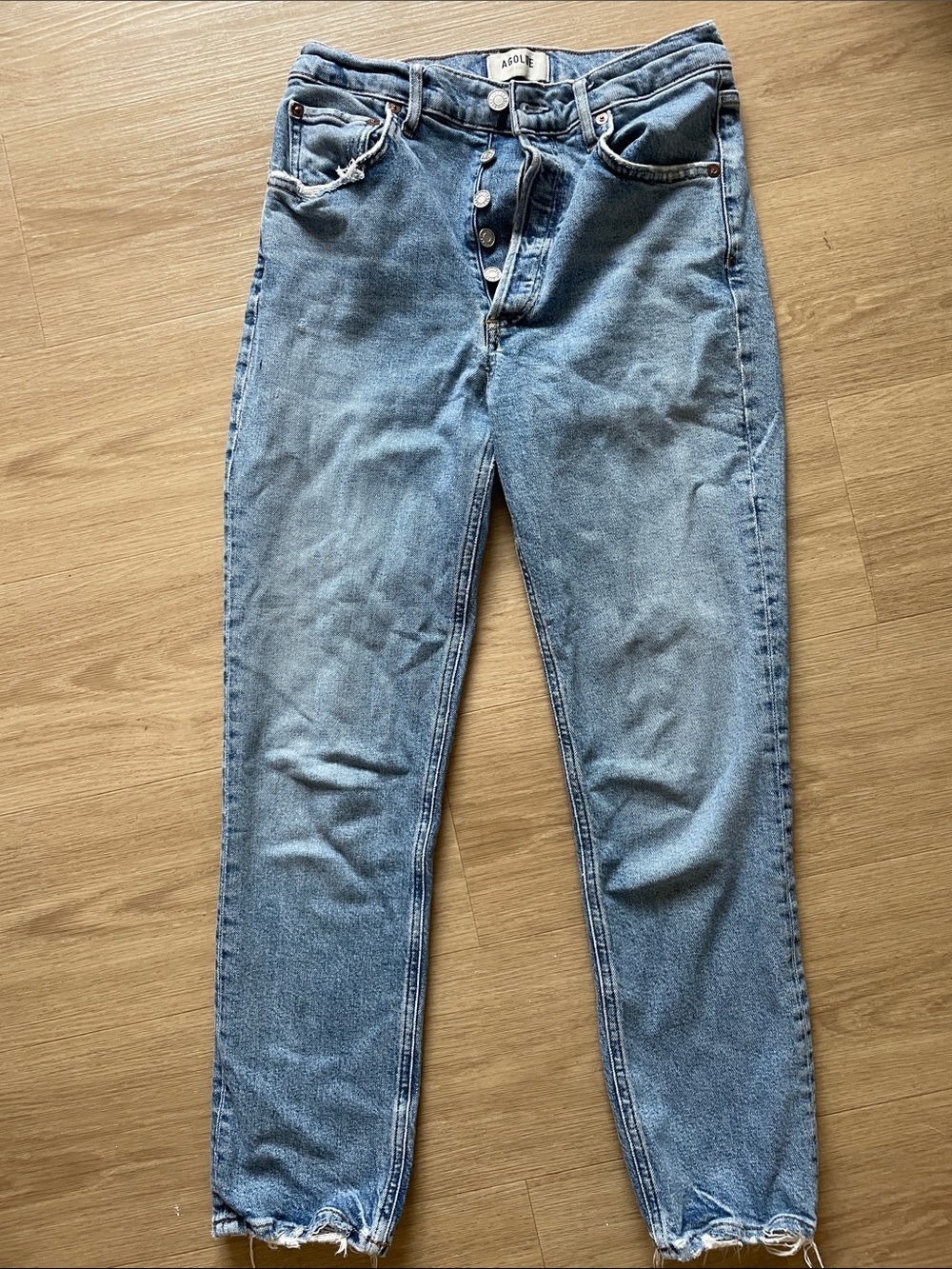 Agolde Light Blue Bootcut Button-Fly Jeans